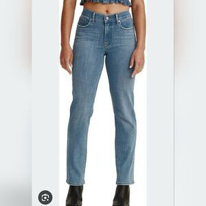 Levi's 505 Straight Leg Denim Jeans Women's 8 Mid Rise Medium Blue Stretch